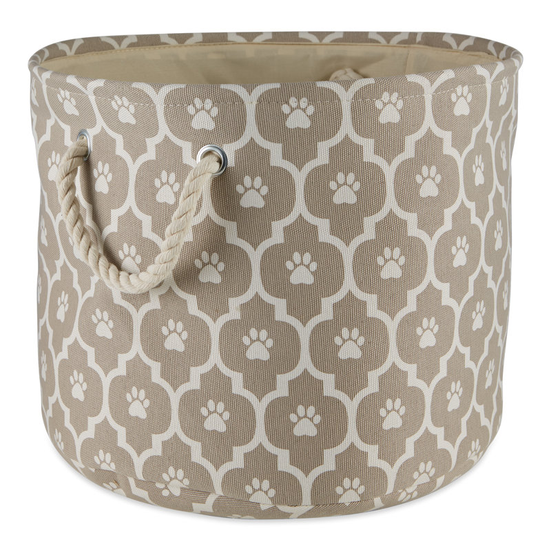 Panier en tissu Lattice Paw, Ros, H 9 po x l 12 po x P 12 po