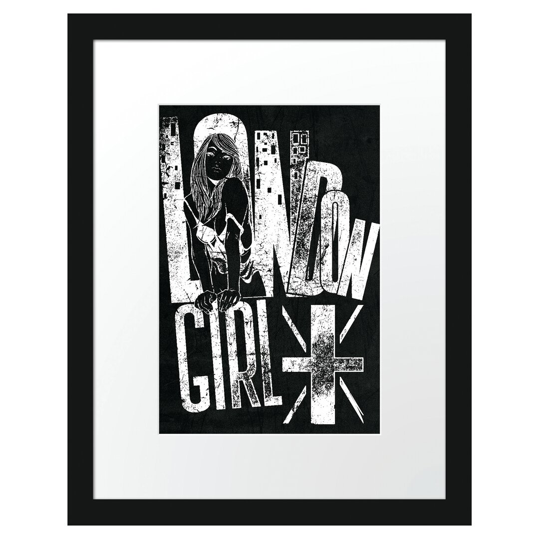 Gerahmtes Poster London-Girl Black