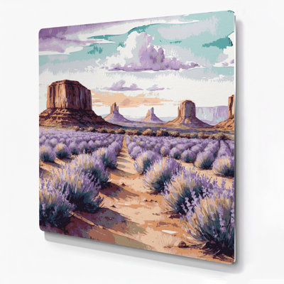 «Southwestern Plants Desert Lavender», art mural gris en métal 161