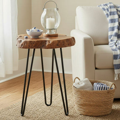 Riendeau Solid Wood Top End Table
