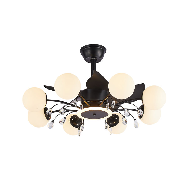 Ventilateur de plafond sans lame 31,4 avec télécommande et 8 lumières, Noir