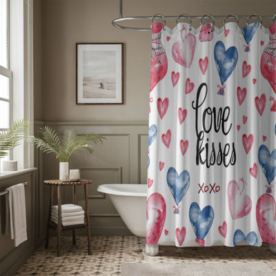 Rideau de douche standard 1 pièce Cupid’s Words of Love