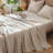 MooMee Flat Sheet 100% Washed Cotton Linen Like Textured Breathable Lightweight-107894578-107894589