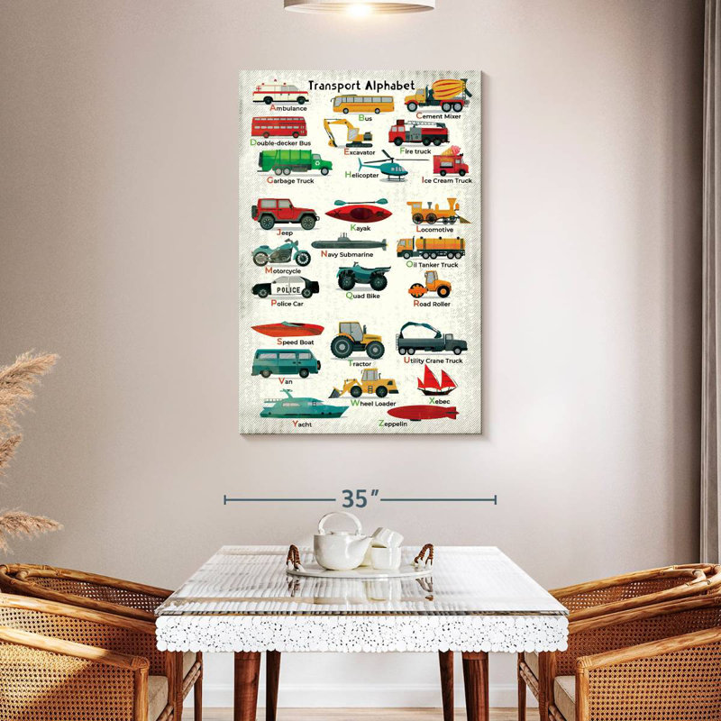 Tableau pour enfants Ashelle Transport Alphabet, H 48 po x l 32 po