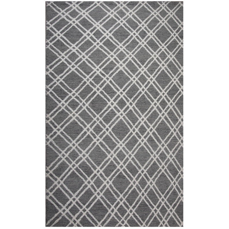 Tapis 100% laine touffeté à la main, Rectangle 5 pi x 7 pi 6 po