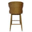 De 2 chaises de bar de style Mid-Century, tissu gris, bois d'hévéa, tapissier, 41 po