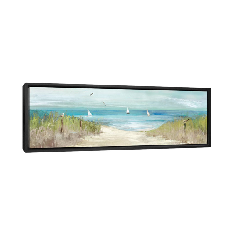 « beachlong oiseaux » par aimee wilson, impression sur toile tendue, H 24 po x l 72 po x P 1,5 po, Cadre noir