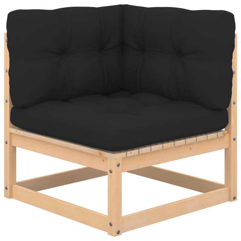  Corner Sofa Anthracite Solid Pinewood Medium Modular