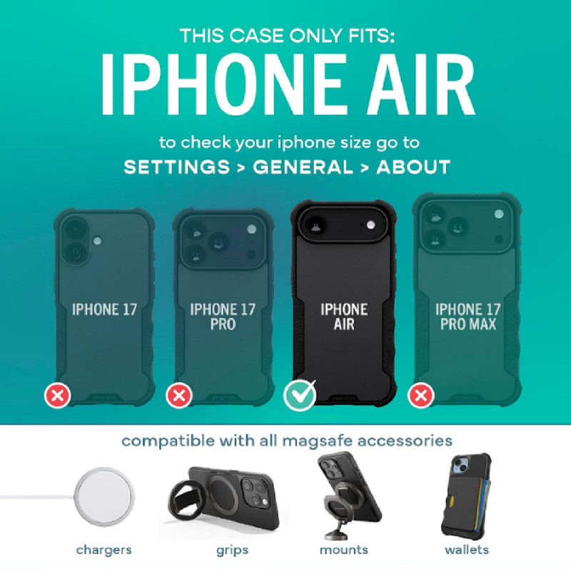 Smartish - This is Halloween - iPhone Air MagSafe Armor Case - Gripzilla [Rugged & Tough] Heavy Duty Armor Case - Fits Apple iPhone Air
