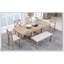 Ensemble de salle à manger extensible Farmhouse avec table 6 pièces, banc, idéal pour les réunions de famille et l'utilisation quotidienne