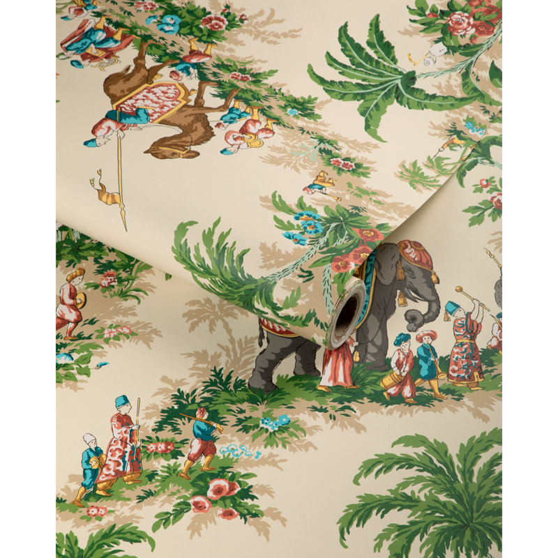 La Menagerie Beauport Promenade Toile Cellulose Blend Untrimmed Roll, Garden