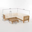 Ensemble de conversation modulaire en bois avec coussins Oana-516940801