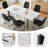 7 Piece Mdf Dining Table Set, Extendable Rectangular Table , Modern Kitchen Dining Table Set, Dining Table With 6 Dining Chairs-309638749-309638751