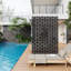 Paravent d'extérieur autoportant en métal avec support, 119 x 183 cm (47 x 72 po), panneau de séparation décoratif pour jardin/terrasse - Acier galvanisé antirouille - Noir - Grille carrée