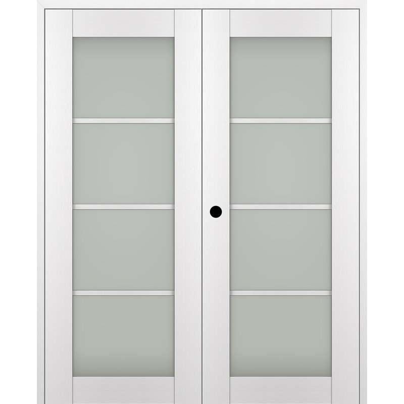 Porte française Palladio 4 Lite, Blanc, 59,5 po x 79,37 po, Droite