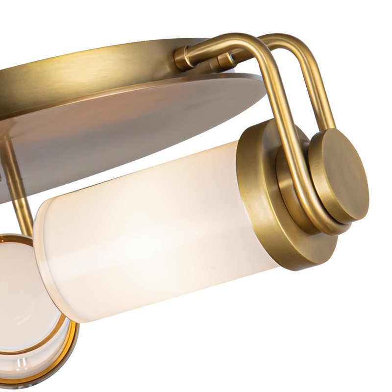 Wynwood 3 - Light Semi Flush Mount, Vintage Brass