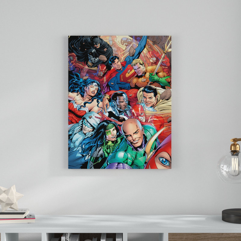 Justice League - Selfie Graphic Art Print on Canvas