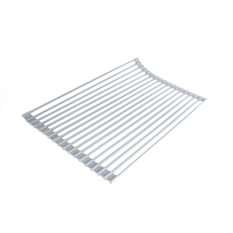 Égouttoir à vaisselle sur roulettes en acier inoxydable, H 0,25 po x l 16,5 po x P 13,5 po