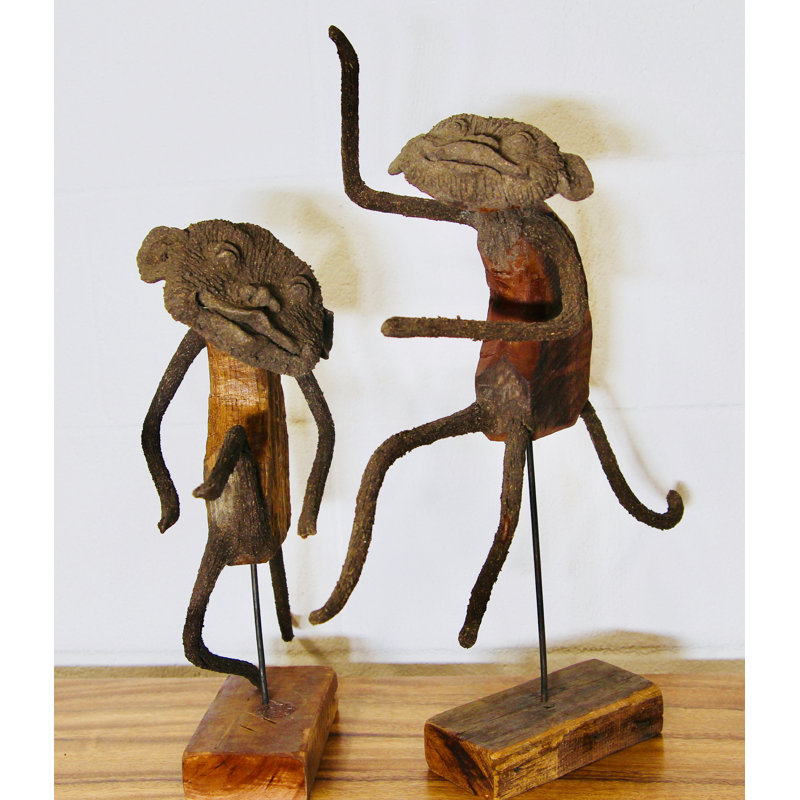 Ensemble de 2 statues de singes Graford