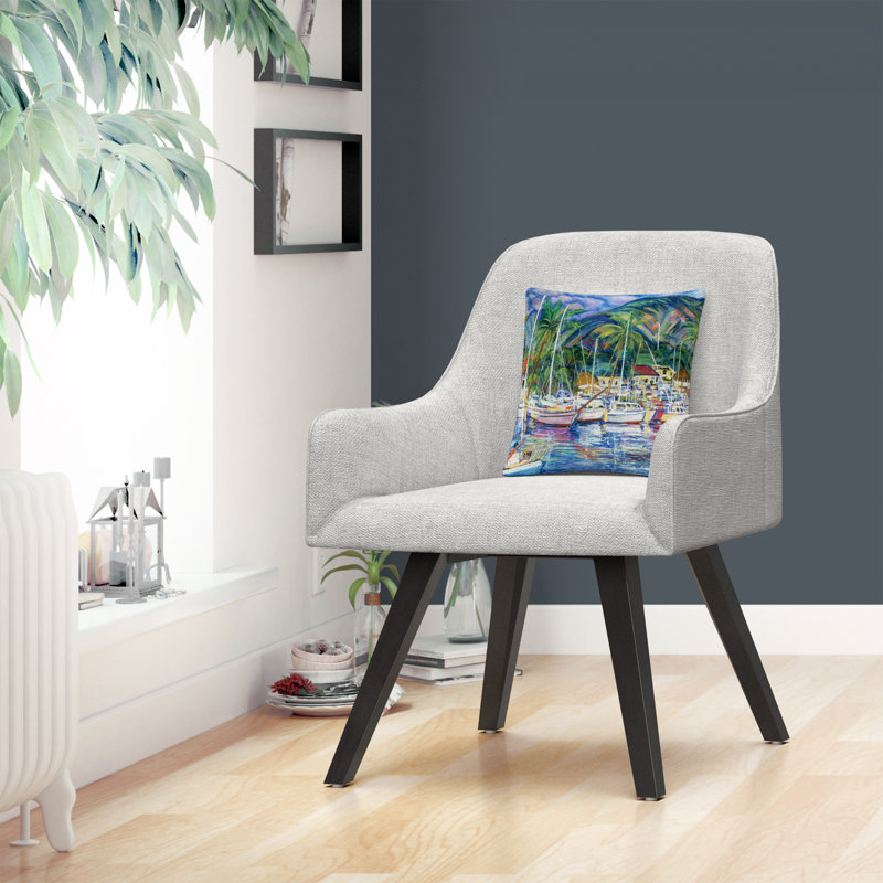 Lahaina Marina Multicolor Polyester Square Throw Pillow