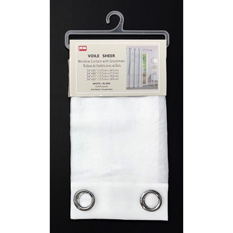 (54 x 95 po) Panneau d'anneau transparent - blanc uni, L 54 po x L 95 po