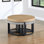 Table basse ronde 36 po avec 4 tabourets Stannos