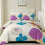 Ensemble d'édredon floral 7 pièces avec draps en microfibre et taies d'oreiller-122607933-122607937