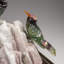 Genuine Hand Carved Fluorite Hummingbirds On A Watermelon Tourmaline In Quartz Matrix (8"H)