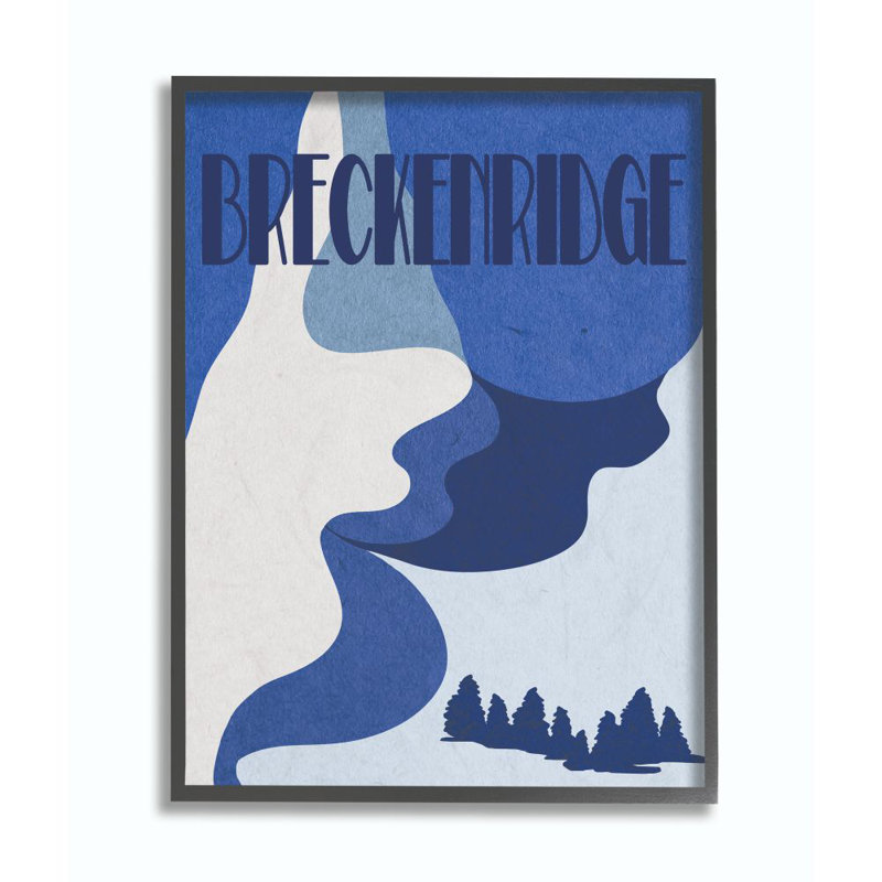 «Breckenridge Abstract Mountain Design», impression sur toile, Giclée encadrée noir minuit, H 14 po x l 11 po x P 1,5 po