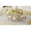 Ensemble de table à manger rétro 7 pièces pour 6 personnes, ensemble de table à manger en bois pour 6 personnes avec chaises rembourrées pour la cuisine et la salle à manger