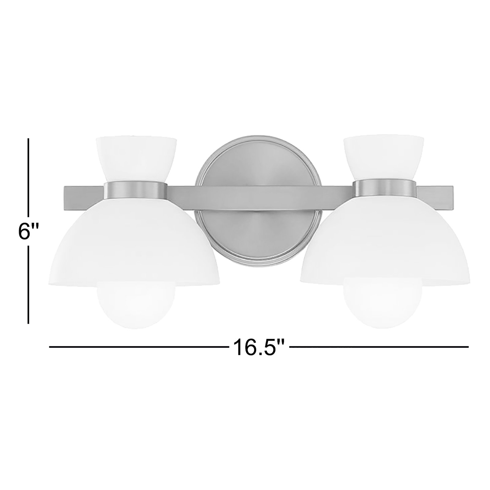 Karalana 2 Light Frosted Dimmable Vanity Light, Matte Black
