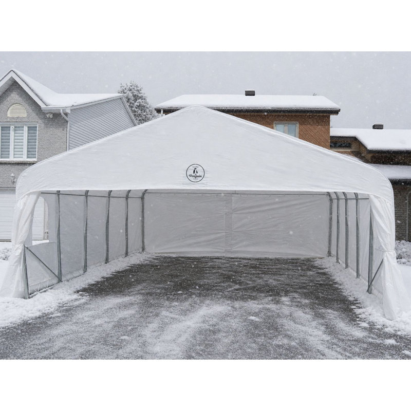 Abri pour deux voitures de luxe Gazebo Penguin 6 m x 6 m - Blanc