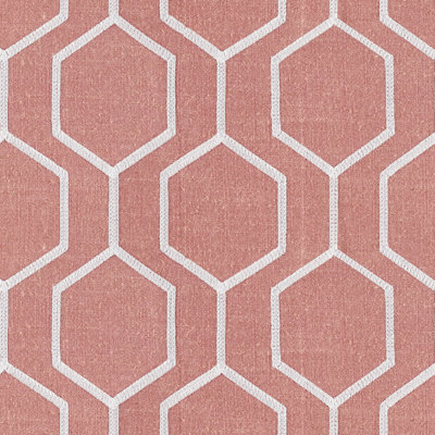 Botanica Hexagono - 57" Emboidered Linen Blend Drapery Fabric by the Yard