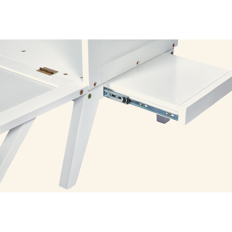 Grand lit escamotable avec port USB et tablettes amovibles de chaque côté, lit escamotable en pin massif pour bureau à domicile, chambre d'amis