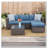 59.8 Outdoor Wicker Armless Sofa Set