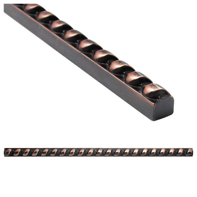 Rope Metal Antique Copper 1.3cm. x 30cm. Border Wall Accent Tile Trim ( PACK OF 5 PIECE ), Orange