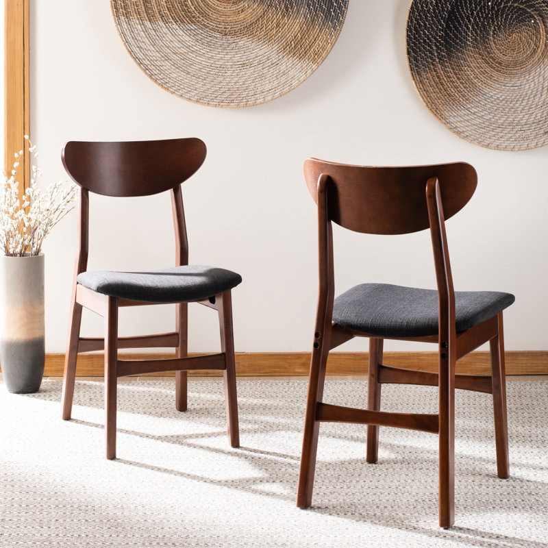 Bryen 17.71'' H Upholstered Side Chair, Cherry, Black