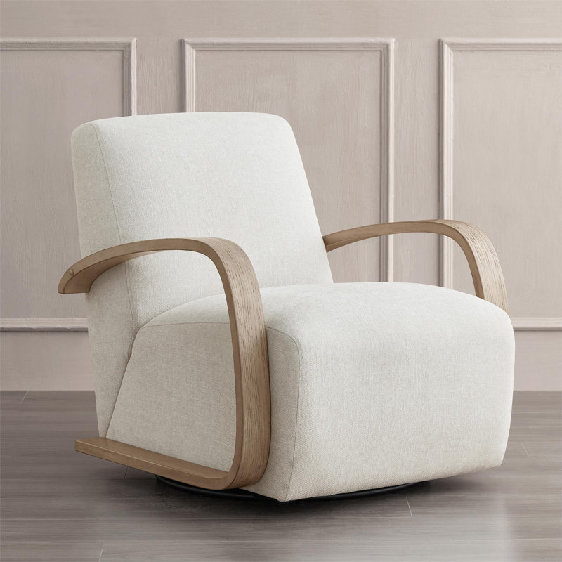 Fauteuil Winham Brehana, Bois de frêne flottant, Tissage performant en lin délavé