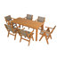 Table de salle à manger 68,9 pouces, hanches en bois, trou de parasol, convient aux espaces extérieurs et intérieurs