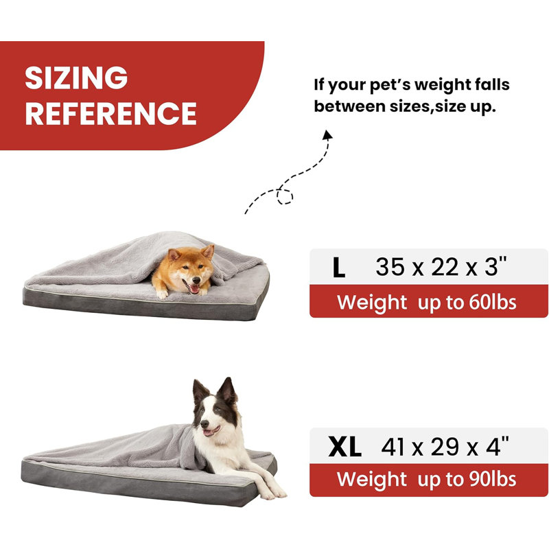 Lit orthopédique pour animaux PETORREY, L 41 po x P 29 po x H 4 po