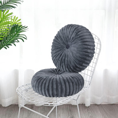Coussins décoratifs ronds décoratifs pour canapé-lit - 2 pièces Coussin artisanal froncé à la citrouille, coussin de sol en velours doux et durable pour la décoration intérieure, le salon et le canapé