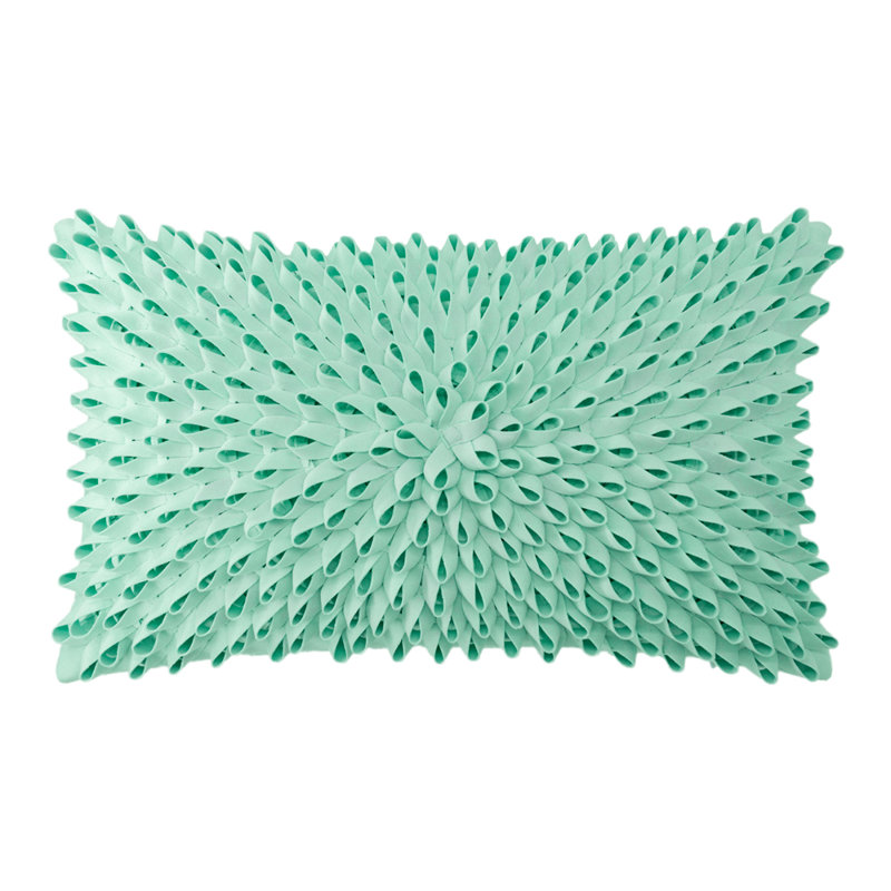  Rectangular Accent Pillow Cover Embroidered Throw Pillow Case Simulation Applique Cushion Cover, Mint Green