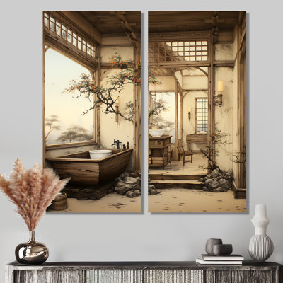 Salle de bain Japon Art Cerémonie III - Art mural de salle de bain pour le salon
