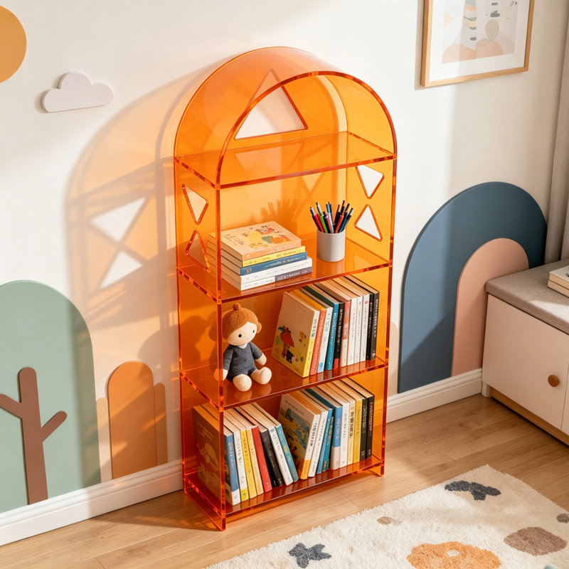 Bibliothèque orange Orange, (4 tablettes) H 49,21 po x l 15,75 po x P 11,81 po