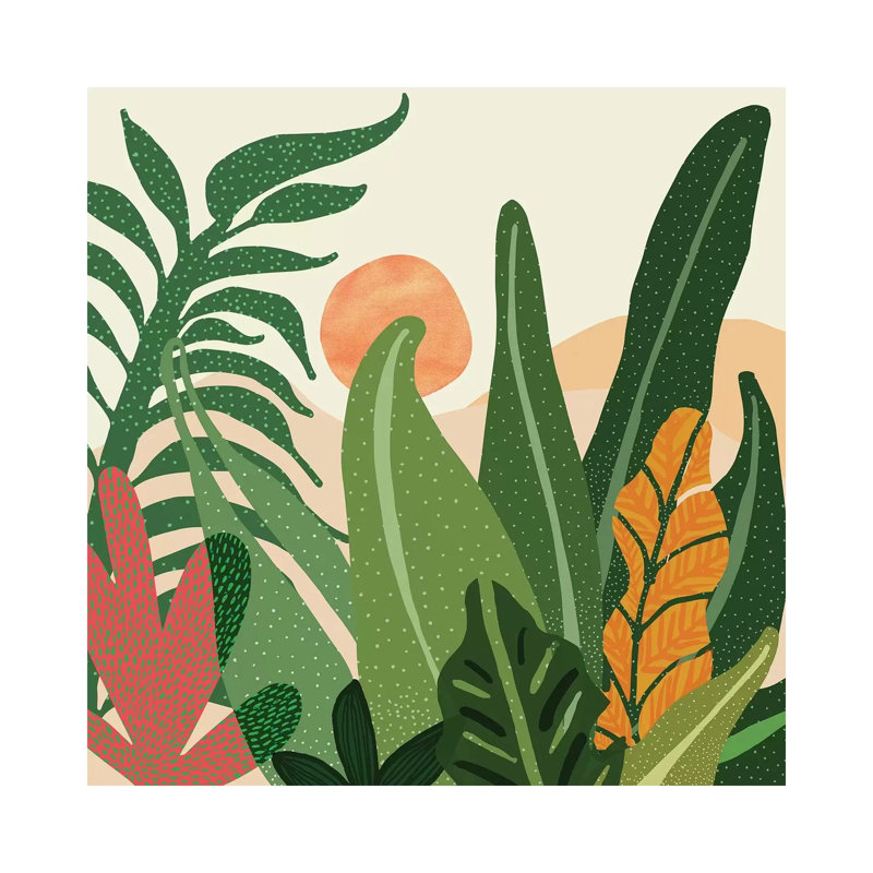 Desert Garden Sunset - Wrapped Canvas Print, 30.48 cm H x 30.48 cm W