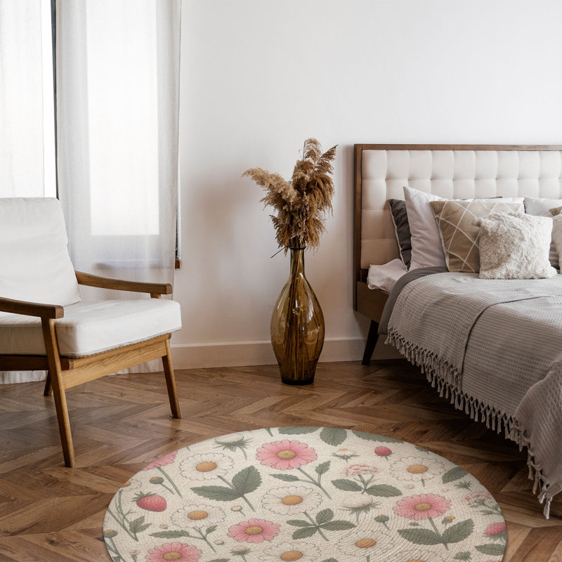 Tapis tressé Petals & Berries, Rond 5 pi