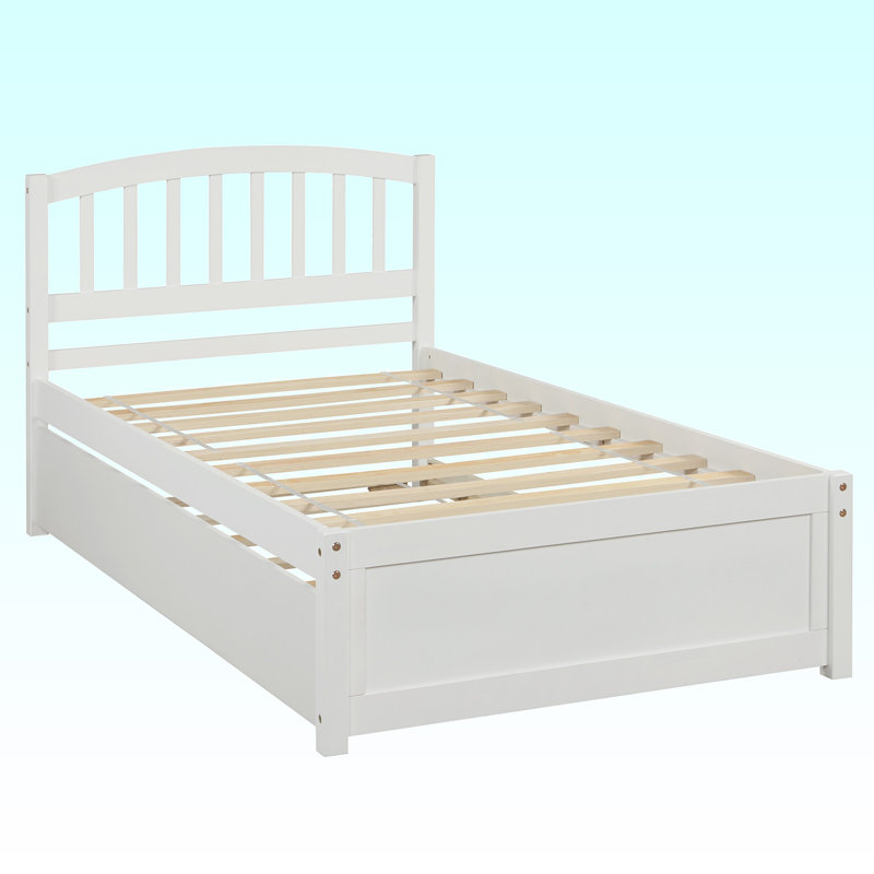 Lit plateforme simple en bois massif, Noyer