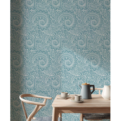 Papier peint floral, motif décoratif bohémien à motif cachemire