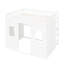 Lit mezzanine double avec précision blanche en bois massif-1618179259-1618179258