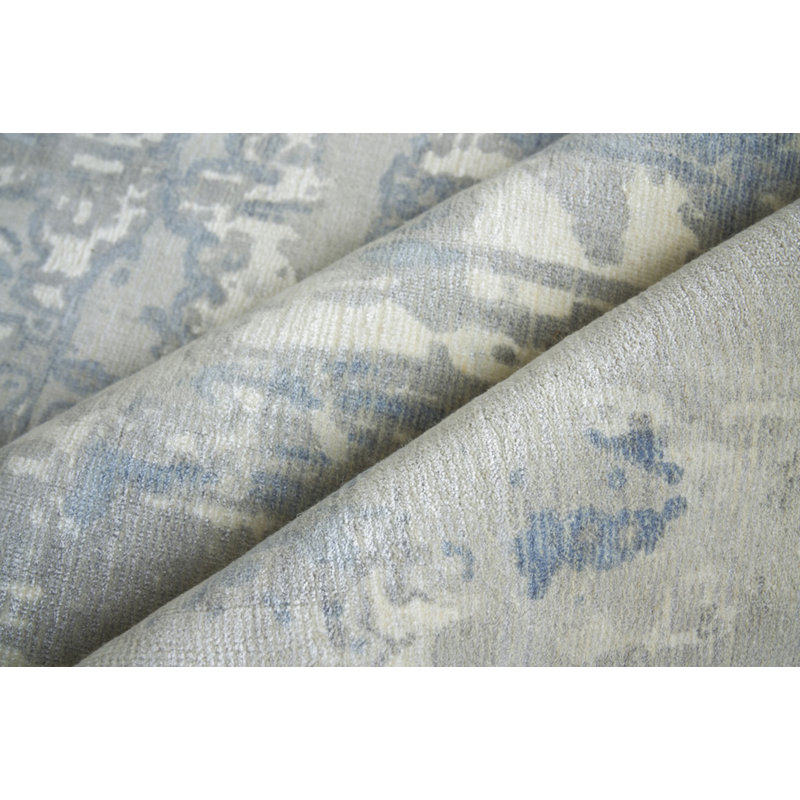 Murano Handmade Area Rug, Blue/Silver, Rectangle 8' x 10'